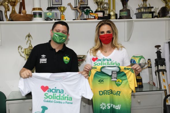 Prefeitura De Cuiaba Primeira Dama Recebe Apoio Do Cuiaba Esporte Clube Para Campanha Vacina Solidaria